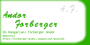 andor forberger business card